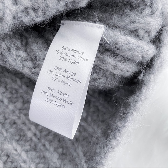Kathryn Mccarron Alpaca Merino Wool Sweater Gray Chunky Crewneck Women’s Large - Picture 5 of 8